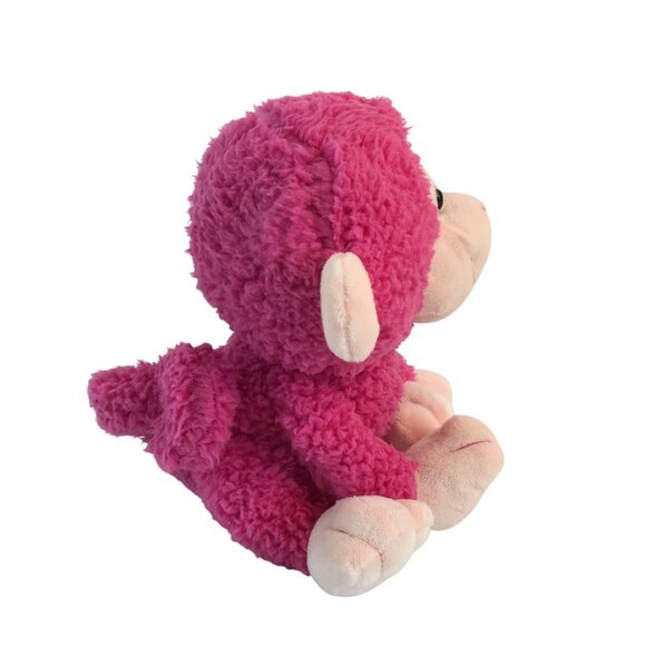 Inter-American Pink Monkey 9" Plush Stuffed Animal Toy Sherpa Fur Ape Chimpanzee - Picture 5 of 9